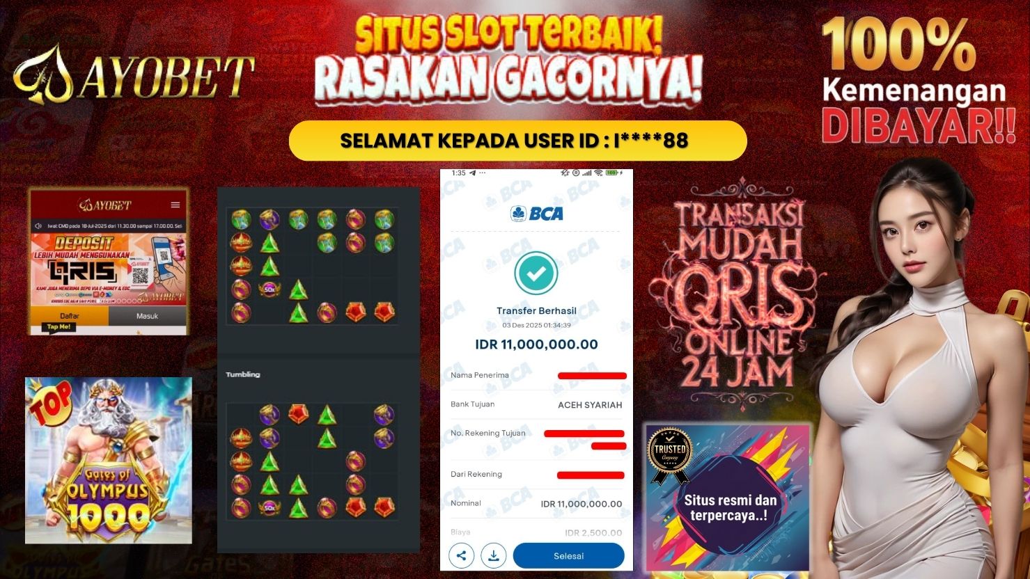 AYOBET JACKPOT SLOT GATES OF OLYMPUS 1000